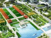 前湾公园这一广场即将完工：超10000平方米大草坪、150米长靓丽水轴